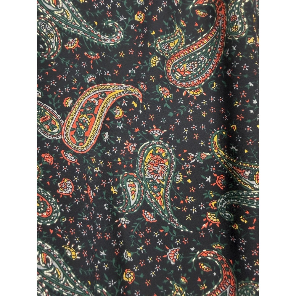 J.Crew Paisley Tie Neck Sleeveless Blouse Top Black Boho Floral Size 8 - Picture 10 of 10